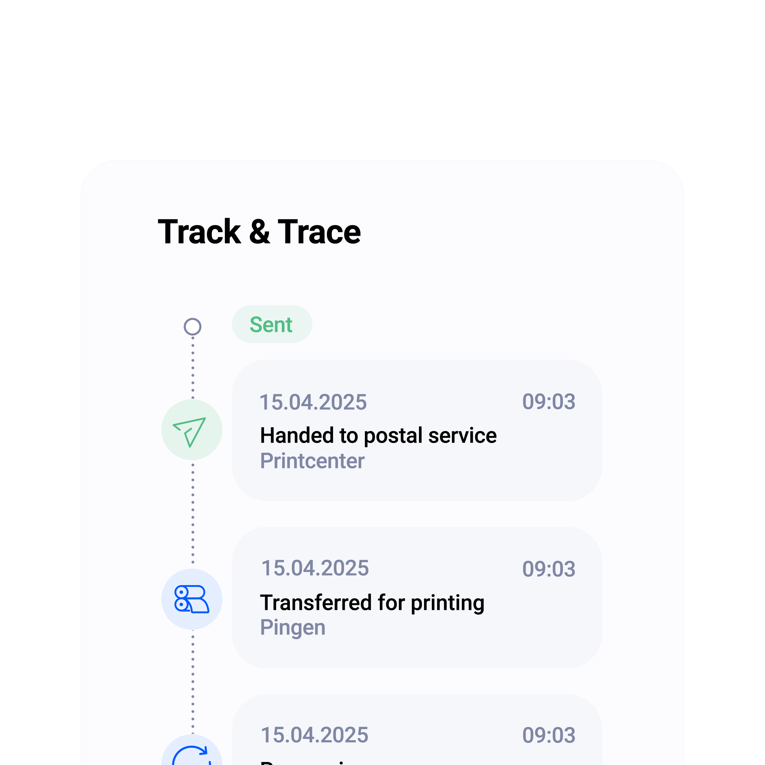 Track and trace Pingen feature